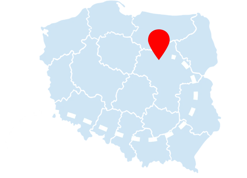 Mapa Polski ze znacznikiem dostawy